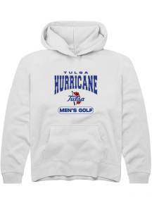 Youth Tulsa Golden Hurricane White Rally Golf Long Sleeve Hooded Sweatshirt