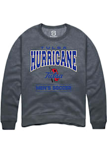 Summit Sportswear Tulsa Golden Hurricane Mens Grey Soccer Long Sleeve Crew Sweatshirt