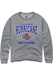 Summit Sportswear Tulsa Golden Hurricane Mens Grey Soccer Long Sleeve Crew Sweatshirt