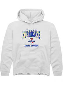 Youth Tulsa Golden Hurricane White Rally Soccer Long Sleeve Hooded Sweatshirt