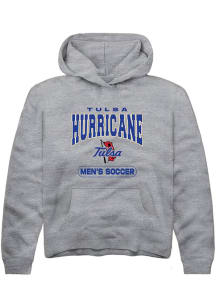 Youth Tulsa Golden Hurricane Grey Rally Soccer Long Sleeve Hooded Sweatshirt