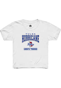 Youth Tulsa Golden Hurricane White Rally Tennis Short Sleeve T-Shirt