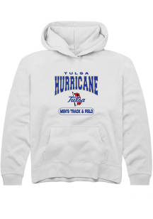 Youth Tulsa Golden Hurricane White Rally Track &amp; Field Long Sleeve Hooded Sweatshirt