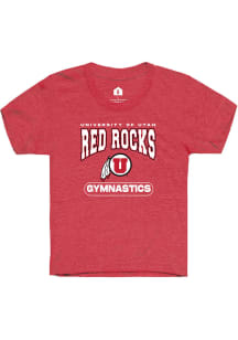 Rally Utah Utes Youth Red Gymnastics Short Sleeve T-Shirt
