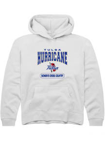 Youth Tulsa Golden Hurricane White Rally Women's Cross Country Long Sleeve Hooded Sweatshirt