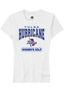 Tulsa Golden Hurricane White Rally Women's Golf Short Sleeve T-Shirt