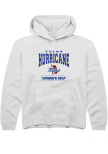 Youth Tulsa Golden Hurricane White Rally Women's Golf Long Sleeve Hooded Sweatshirt