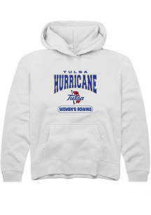 Youth Tulsa Golden Hurricane White Rally Rowing Long Sleeve Hooded Sweatshirt