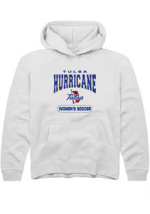 Youth Tulsa Golden Hurricane White Rally Women's Soccer Long Sleeve Hooded Sweatshirt