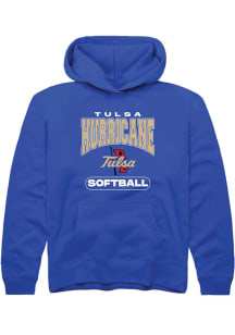 Youth Tulsa Golden Hurricane Blue Rally Softball Long Sleeve Hooded Sweatshirt