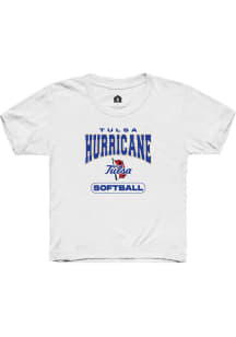 Youth Tulsa Golden Hurricane White Rally Softball Short Sleeve T-Shirt