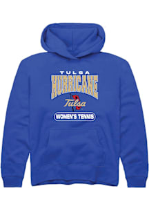 Summit Sportswear Tulsa Golden Hurricane Youth Blue Women's Tennis Long Sleeve Hoodie