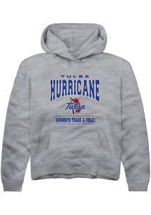 Youth Tulsa Golden Hurricane Grey Rally Women's Track &amp; Field Long Sleeve Hooded Sweatshirt