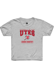 Rally Utah Utes Youth Grey Cross Country Short Sleeve T-Shirt