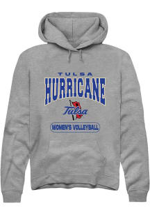 Mens Tulsa Golden Hurricane Grey Rally Volleyball Hooded Sweatshirt