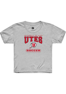 Rally Utah Utes Youth Grey Soccer Short Sleeve T-Shirt