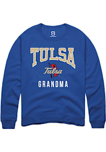 Summit Sportswear Tulsa Golden Hurricane Mens Blue Grandma Long Sleeve Crew Sweatshirt