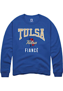 Summit Sportswear Tulsa Golden Hurricane Mens Blue Fiancé Long Sleeve Crew Sweatshirt