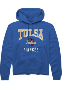 Rally Tulsa Golden Hurricane Mens Blue Fiancée Long Sleeve Hoodie