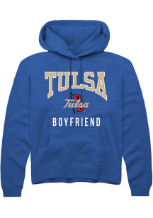 Rally Tulsa Golden Hurricane Mens Blue Boyfriend Long Sleeve Hoodie