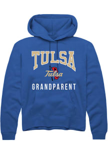 Rally Tulsa Golden Hurricane Mens Blue Grandparent Long Sleeve Hoodie