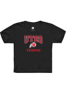 Rally Utah Utes Youth Black Tennis Short Sleeve T-Shirt
