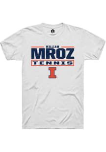 William Mroz White Illinois Fighting Illini NIL Stacked Box Short Sleeve T Shirt