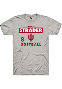Madalyn Strader  Indiana Hoosiers Ash Rally NIL Striped Short Sleeve T Shirt