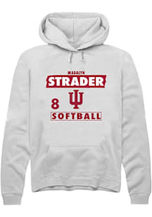 Madalyn Strader  Rally Indiana Hoosiers Mens White NIL Striped Long Sleeve Hoodie