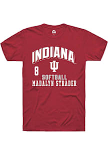 Madalyn Strader  Indiana Hoosiers Cardinal Rally NIL Arch Logo Short Sleeve T Shirt