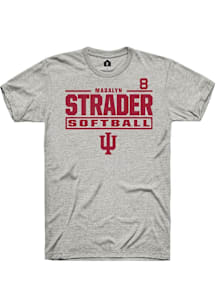 Madalyn Strader  Indiana Hoosiers Ash Rally NIL Stacked Box Short Sleeve T Shirt