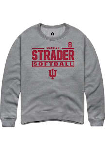 Madalyn Strader  Rally Indiana Hoosiers Mens Graphite NIL Stacked Box Long Sleeve Crew Sweatshirt