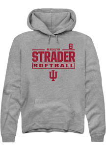 Madalyn Strader  Rally Indiana Hoosiers Mens Graphite NIL Stacked Box Long Sleeve Hoodie