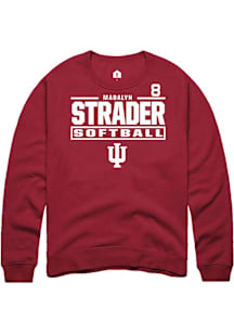Madalyn Strader  Rally Indiana Hoosiers Mens Cardinal NIL Stacked Box Long Sleeve Crew Sweatshirt