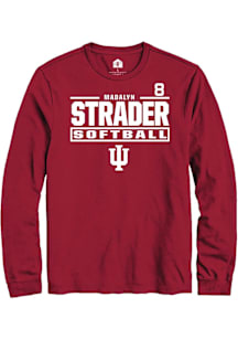 Madalyn Strader  Indiana Hoosiers Cardinal Rally NIL Stacked Box Long Sleeve T Shirt