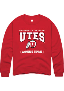 Rally Utah Utes Mens Red Womens Tennis Long Sleeve Crew Sweatshirt