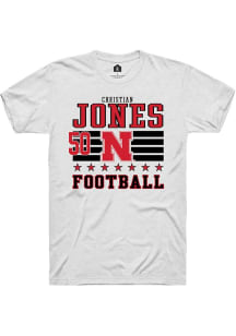 Christian Jones White Nebraska Cornhuskers NIL Striped Short Sleeve T Shirt
