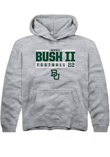 Reggie Bush II  Rally Baylor Bears Youth Grey NIL Stacked Box Long Sleeve Hoodie