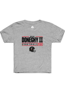 Brian Doneghy II Rally Youth Grey Cincinnati Bearcats NIL Stacked Box Short Sleeve T-Shirt