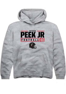 Antwan Peek Jr. Rally Youth Grey Cincinnati Bearcats NIL Stacked Box Long Sleeve Hooded Sweatshi..