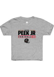 Antwan Peek Jr. Rally Youth Grey Cincinnati Bearcats NIL Stacked Box Short Sleeve T-Shirt