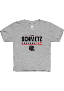 Caleb Schmitz Rally Youth Grey Cincinnati Bearcats NIL Stacked Box Short Sleeve T-Shirt