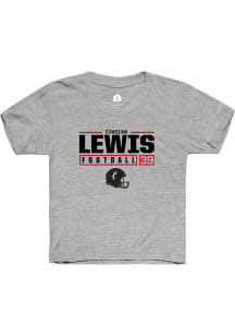 Cincear Lewis Rally Youth Grey Cincinnati Bearcats NIL Stacked Box Short Sleeve T-Shirt