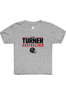 Aaron Turner Rally Youth Grey Cincinnati Bearcats NIL Stacked Box Short Sleeve T-Shirt