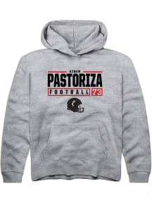 Aiden Pastoriza Rally Youth Grey Cincinnati Bearcats NIL Stacked Box Long Sleeve Hooded Sweatshi..