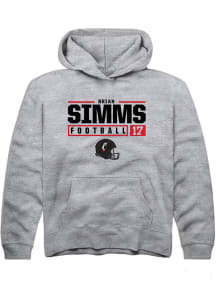 Brian Simms Rally Youth Grey Cincinnati Bearcats NIL Stacked Box Long Sleeve Hooded Sweatshirt