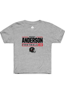 Dakarai Anderson Rally Youth Grey Cincinnati Bearcats NIL Stacked Box Short Sleeve T-Shirt