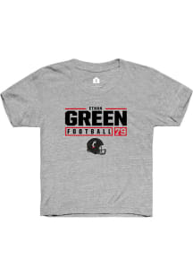 Ethan Green Rally Youth Grey Cincinnati Bearcats NIL Stacked Box Short Sleeve T-Shirt