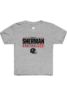 Francis Sherman Rally Youth Grey Cincinnati Bearcats NIL Stacked Box Short Sleeve T-Shirt