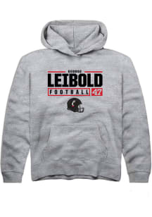 George Leibold Rally Youth Grey Cincinnati Bearcats NIL Stacked Box Long Sleeve Hooded Sweatshir..